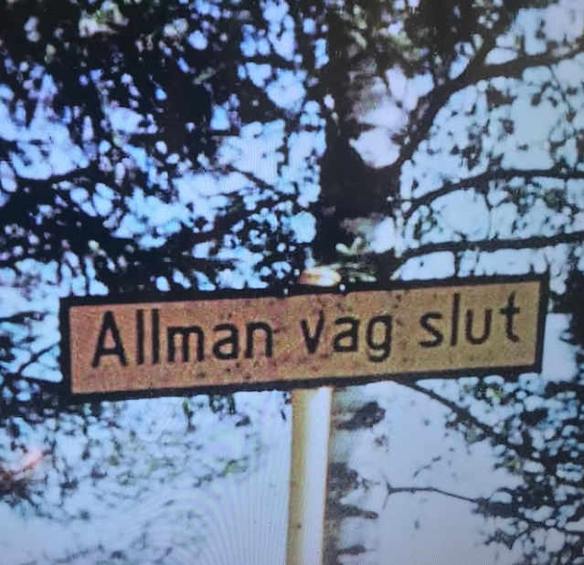 almän väg slut skilt